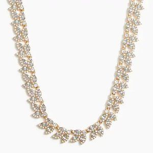 NWT J. Crew Crystal Leaves Statement Necklace in Crystal